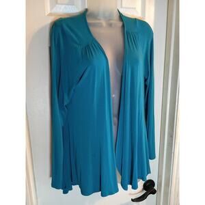 Soft Surroundings Cardigan Open Green Sz L Wardrobe Staple Office